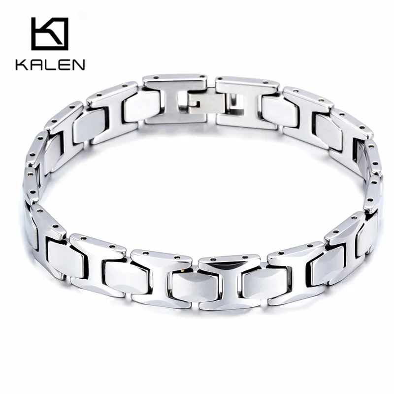 

Kalen Top Quality Men Women Real Tungsten Bracelet Health Care Hologram Energy Bracelet Unisex Fashion 215mm Link Chain Bangles