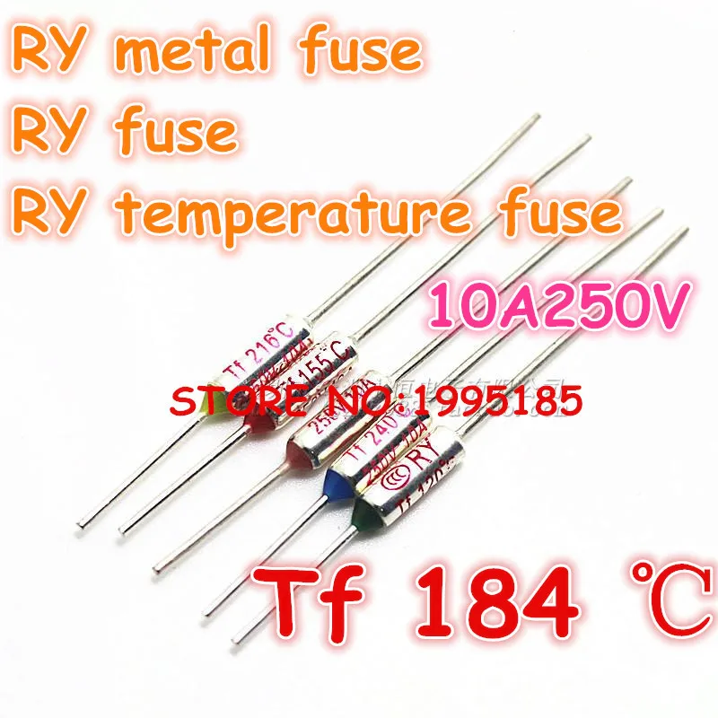 RY 100 шт./лот новый микро Термопредохранитель 10A250V 184 градусов C Мини температурный