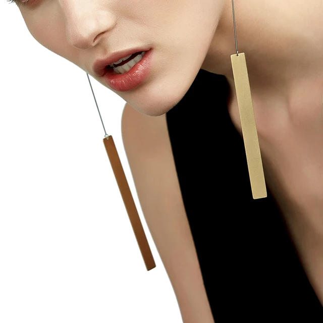 Enfashion Whole Vintage Long Bar Earrings Drop Earring Matte Enfashion Whole Vintage Long Bar Earrings Drop Earring Matte Gold Color Earings Stainless Steel For