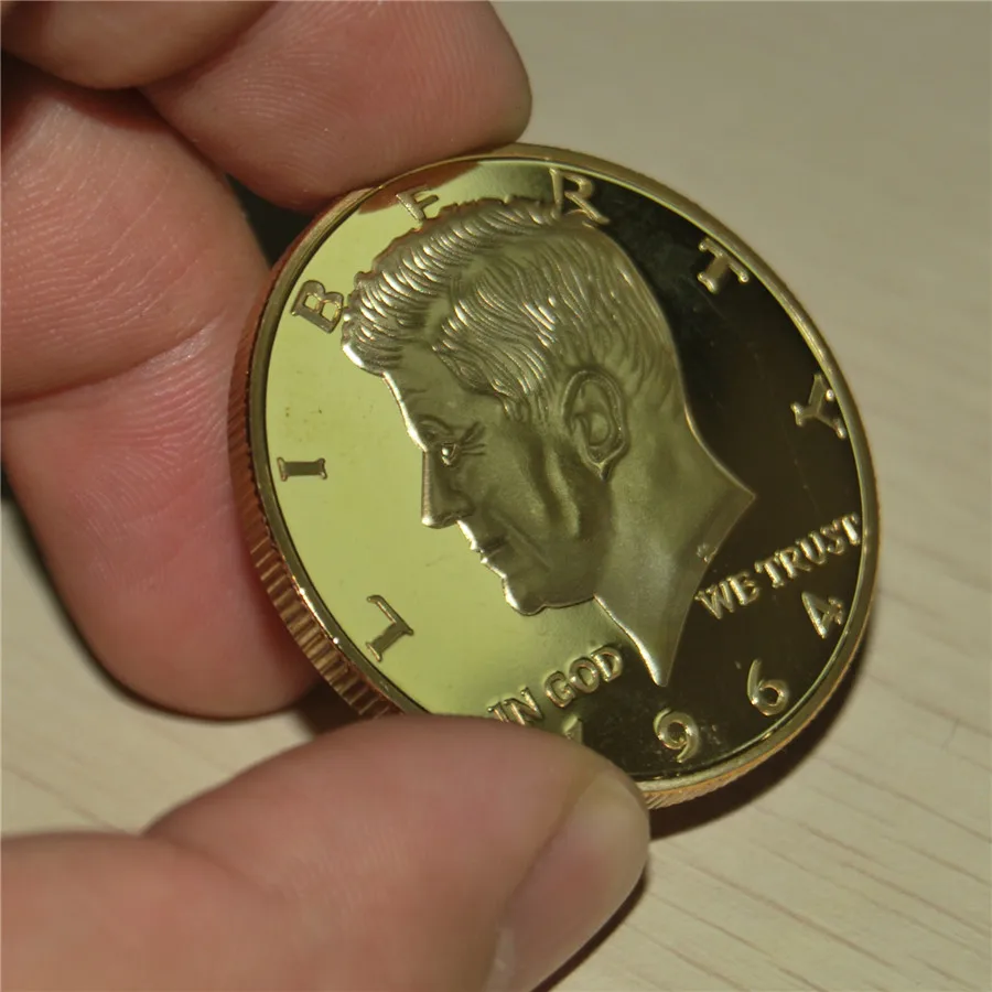 

10pcs/lot free shipping Gold Plated US President John F Kennedy 1964 Half Dollar Commemorative Coin