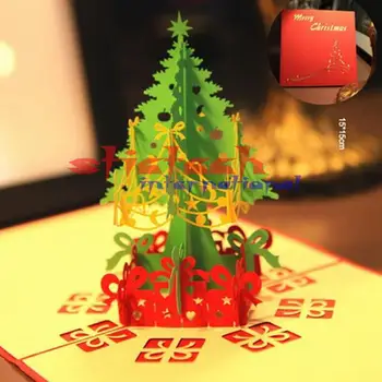 

by dhl or ems 1400pcs Merry Christmas Tree postcard paper handmade custom greeting cards
