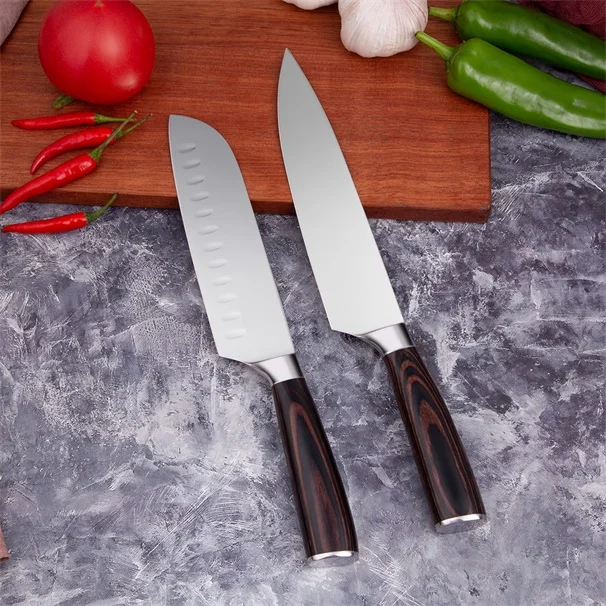 Mokithand 5pcs Kitchen Knife Set Professional Japanese Chef Knives 7CR17 High Carbon Stainless Steel Meat Santoku Paring Knife - Цвет: 2pcs Each Set