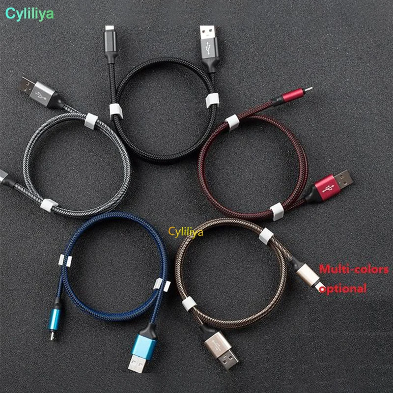 500 шт Micro usb type C кабель для передачи данных смотанная леска высокоскоростной usb-порт Быстрая зарядка кабель для samsung ячейки телефонный кабель