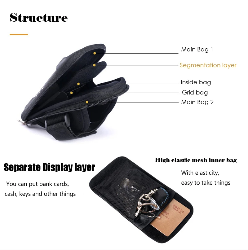 Reflective Running Arm Phone Bag Sport Mobile phone Wirst Bag Case Cover Waterproof Unisex Cycling Hiking Fitness Wristlet Pouch