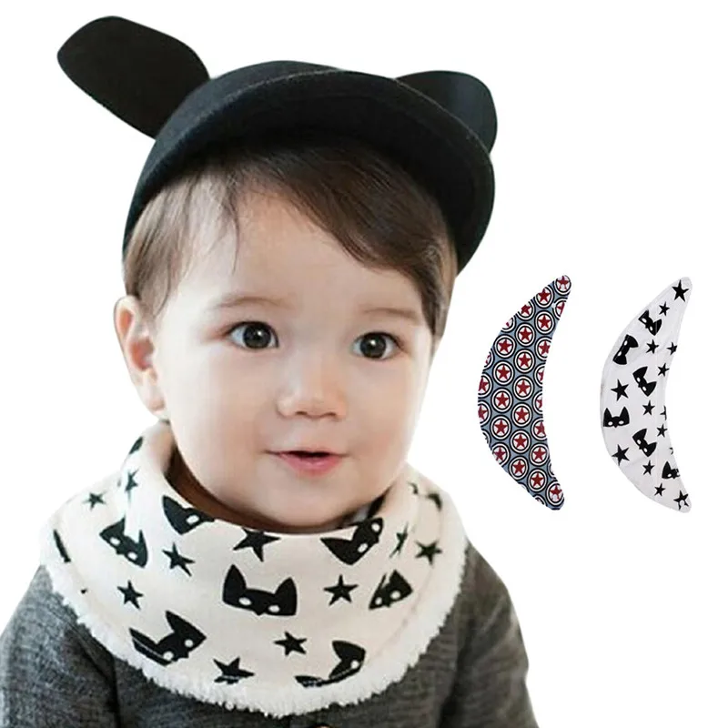 

New Baby Bibs Winter Warm Infant Scarf Newborn Bandanas Apron Girl Boy Burp Cloths Printed Toddler Saliva Towel