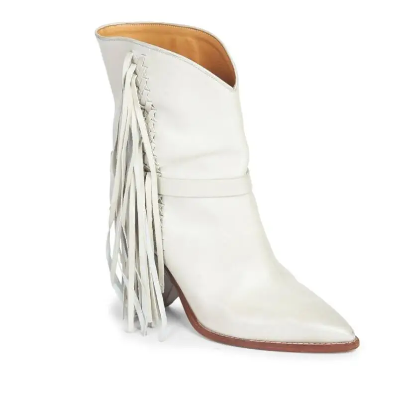 pointed mid heel boots
