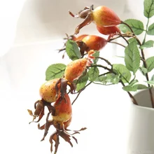 

1PCS Christmas decoration artificial flowers silk leaves foam simulation rose fruit Home Decoration autumn accessories flowers