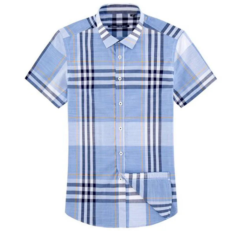 

Men Summer Spring Hot Sale Breathable Comfortable Single Breasted Shirts Camisa,Plaid Printed Casual Slim Fit Shirts Cloth