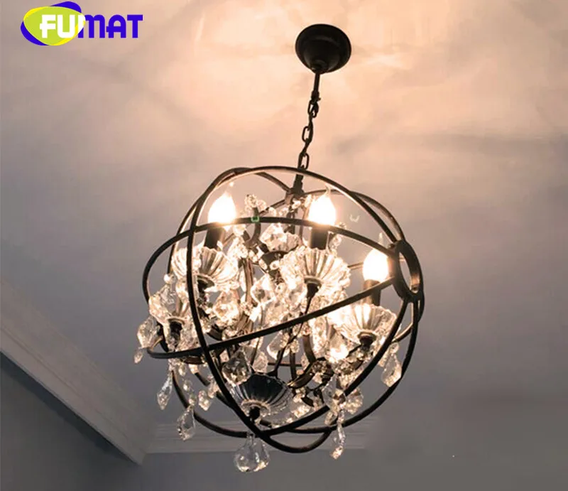 Iron crystal birdcage light fixture 11