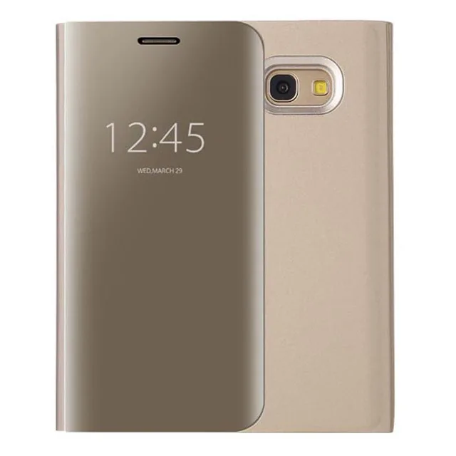 Чехол-книжка с зеркальная крышка чехол для телефона для samsung Galaxy A8 плюс A8plus A3 A5 A7 A 3 5 J 7 J3 J5 J7 обратите внимание, для девочек от 5 до 8 лет 9 J7 премьер-Чехол - Цвет: Gold