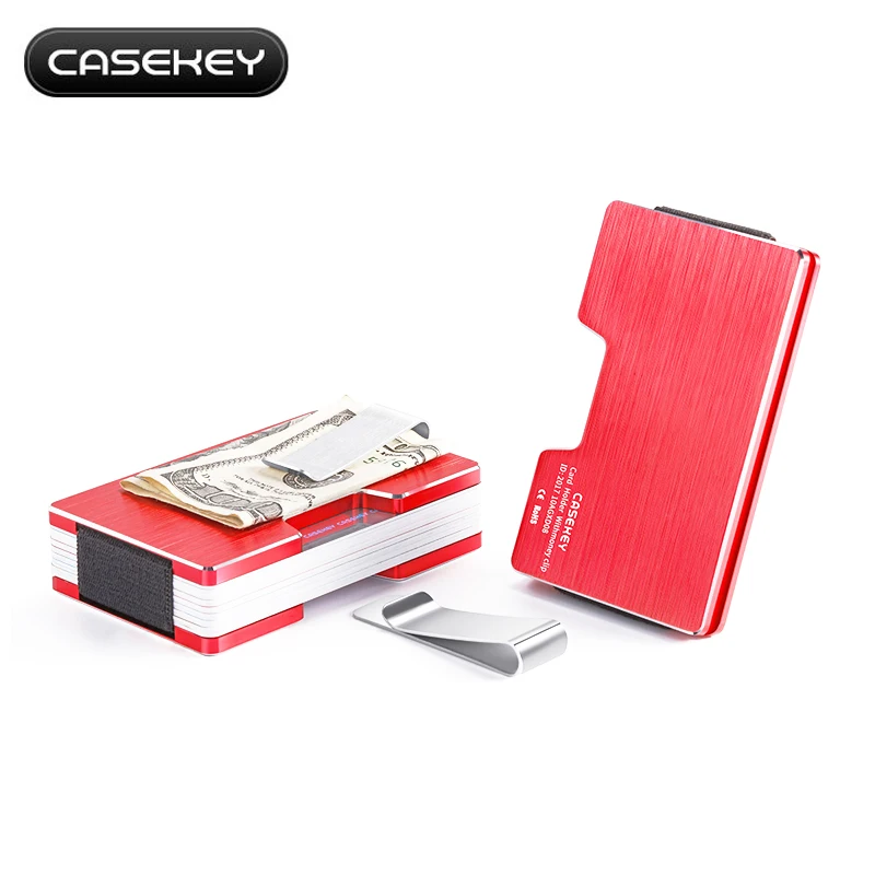 

Minimalist RFID/NFC Blocking Anti-Theft Wallet with Portable Metal Steel Money Clip Short Bill Purse for Fashion Business Men