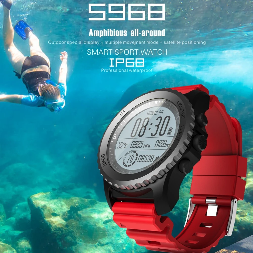 S968 gps спортивные Смарт-часы IP68 Водонепроницаемый сна/монитор сердечного ритма