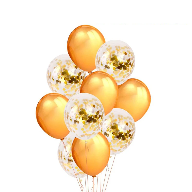 

2019 Confetti Balloon Bouquet Gold Inflate Latex Onyx balloons Backdrop Birthday Balloons Wedding Party Decoration 10pcs/12inch