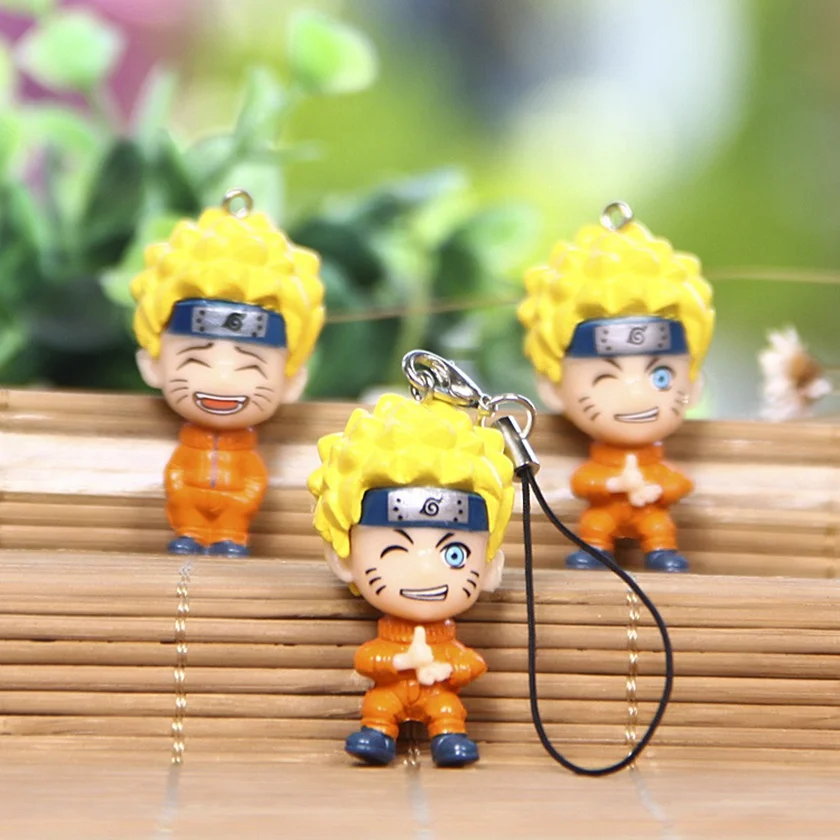 

3 pcs/set Naruto Action Figure Keychain Toys 2018 New Japanese Anime Naruto PVC figurines Collection toy