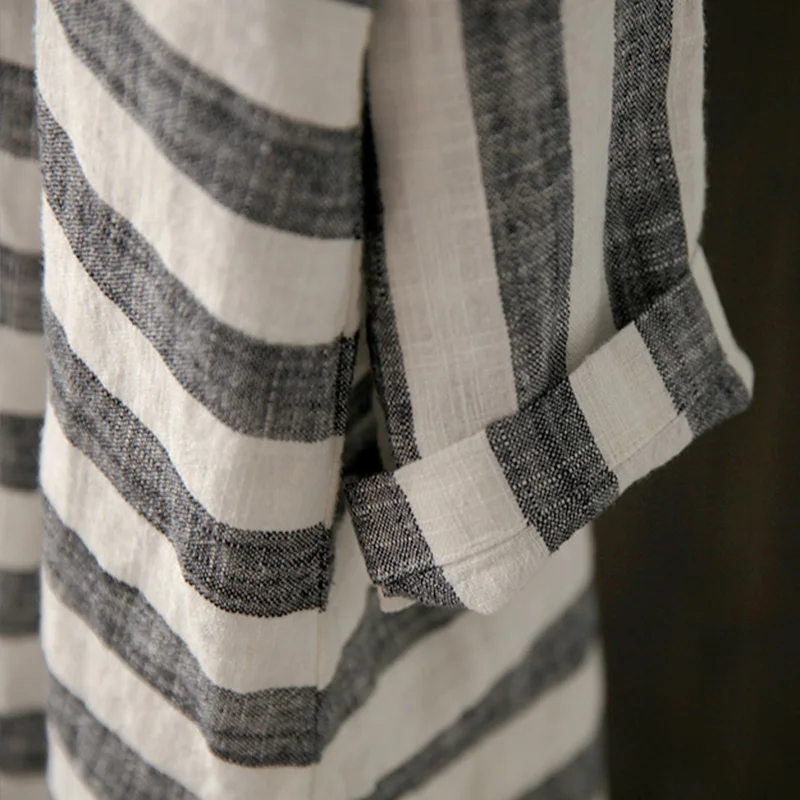 2019 Summer ZANZEA Women Striped Long Blouse Lapel Batwing Sleeve Buttons Cardigan Shirt Loose Kimono Cotton Linen Top Plus Size