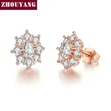 ZHOUYANG ZYE366 элегантные серьги-гвоздики с кубическим цирконием из белого австрийского хрусталя