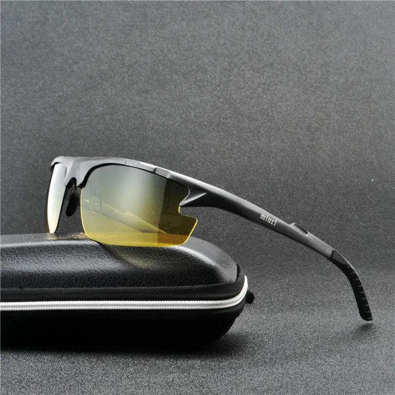 День Ночное Видение Двойной Применение Для мужчин s алюминиевые солнцезащитные очки HD поляризованные UV400 мужские солнцезащитные очки для мужчин с футляром FML - Цвет оправы: gary day night