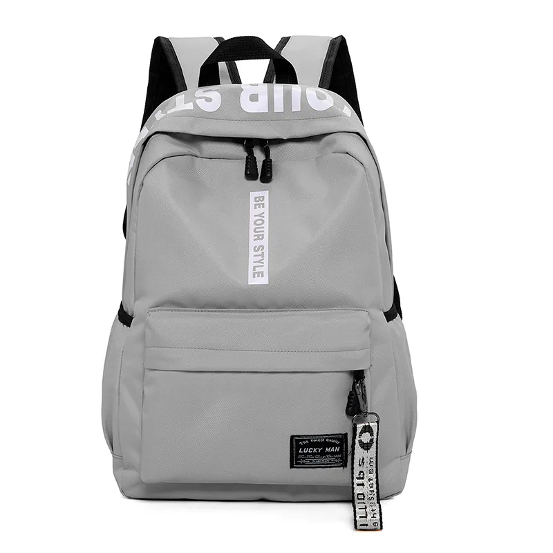 Школьная сумка, женский рюкзак, школьные сумки для девочек-подростков, черная женская школьная сумка для подростков, Мужская Повседневная стильная Студенческая сумка для книг - Color: Gray