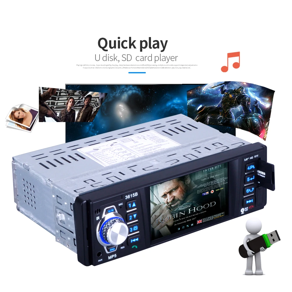 

Car Radio MP5 Player Stereo Auto Audio 3.9 inch 1 Din FM Bluetooth 12v Support Rear View Camera USB FM MP4 USB SD TF Auto Radio