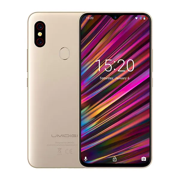 UMIDIGI F1 Android 9,0 6," FHD+ 128 Гб rom 4 Гб ram Helio P60 5150 мАч большая батарея 18 Вт Быстрая зарядка смартфон 16 Мп+ 8 Мп - Цвет: Золотой