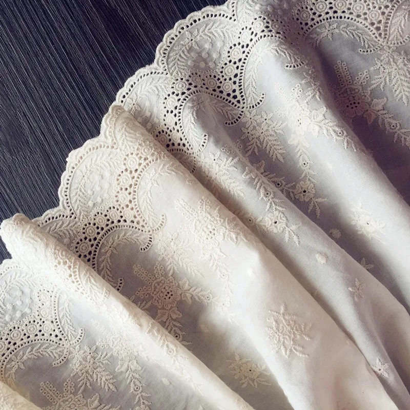 

Super Widely Exquisite Cotton100% Cloth Embroidery Lace Trim DIY Accessories Lace Fabric Width 43cm 3Yds/lot
