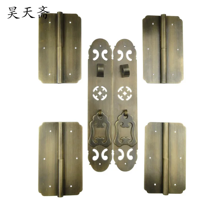 

[Haotian vegetarian shoe] new classical Chinese antique bookcase bookcase cupboard door handle large suite coins money