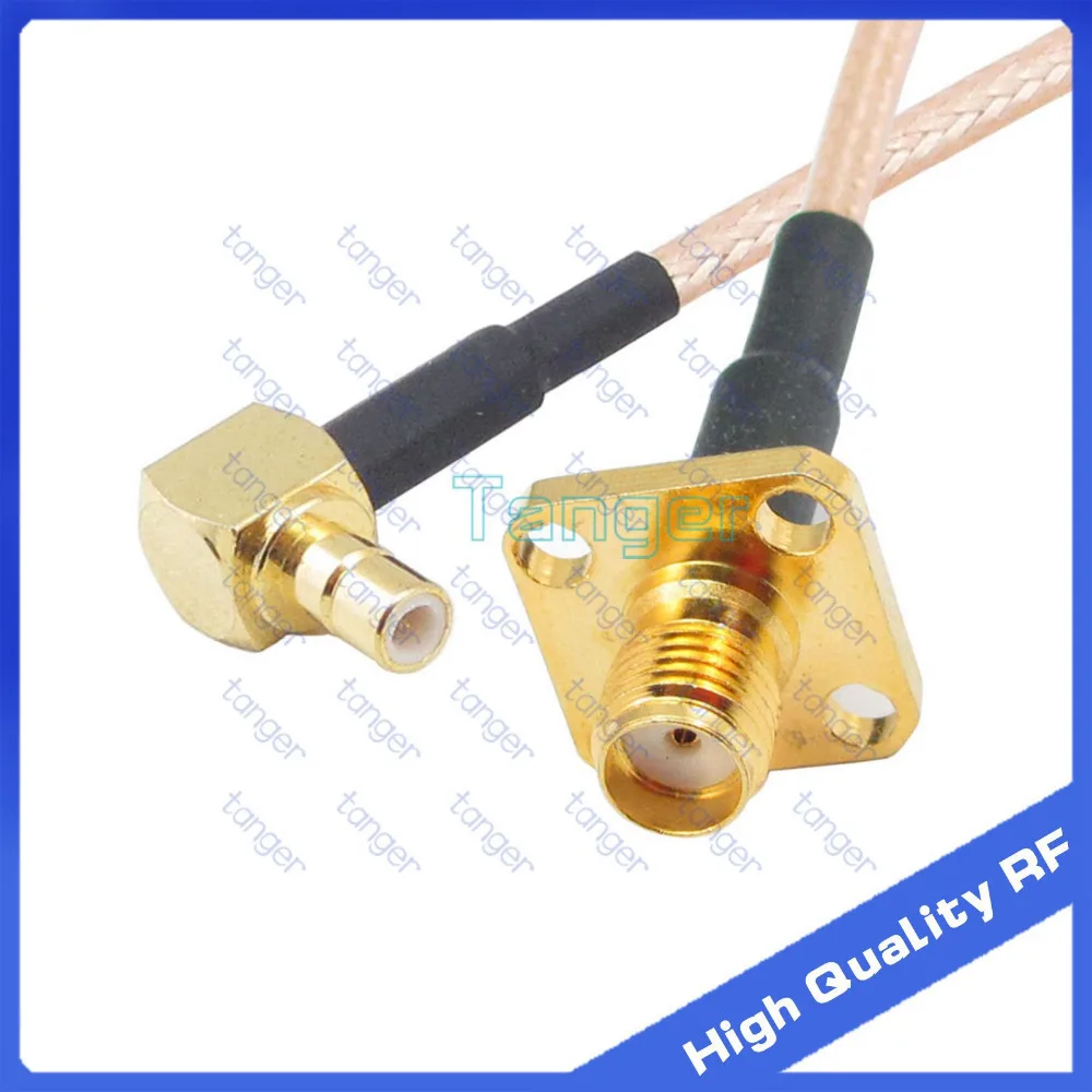 

SMA female jack 4 hole panel to SMB male right angle connector Plug with 20cm 8in 8" RG316 RF Coaxial Pigtail High Quality cable