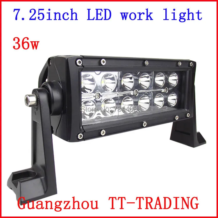

7'' 36w led off road light bar 7inch 12 led spot beam for truck 4X4 SUV ATV TRACTOR DC10V-30V SPOT WORKING LIGHT DRL