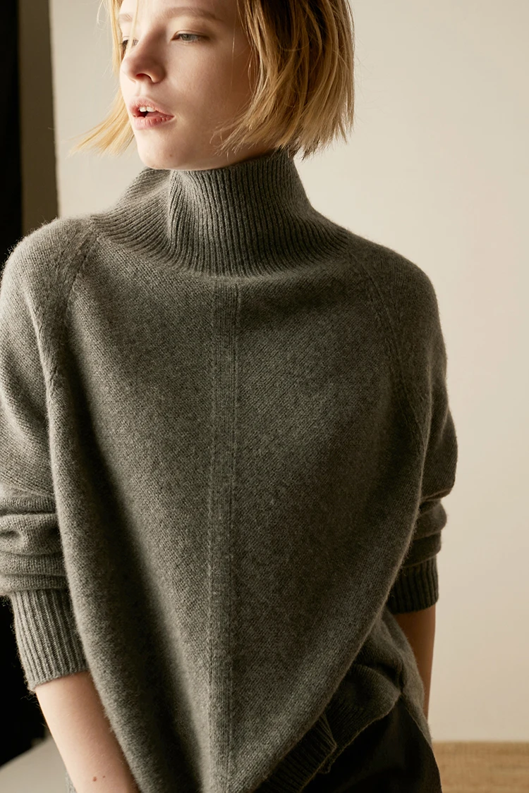 FRSEUCAG популярный зимний Повседневный женский свитер с высоким воротником однотонный вязаный пуловер с длинными рукавами мягкий и удобный подлинный