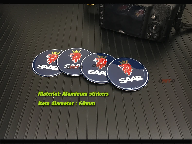 4 шт. 60/62/63 мм для Saab 9-3 9-5 9-2x 9-5x 9-4x 9-7x 9000 sAAB Центральная втулка колеса автомобиля Кепки 2,3" стикеры наклейки синий/Углеродная сажа