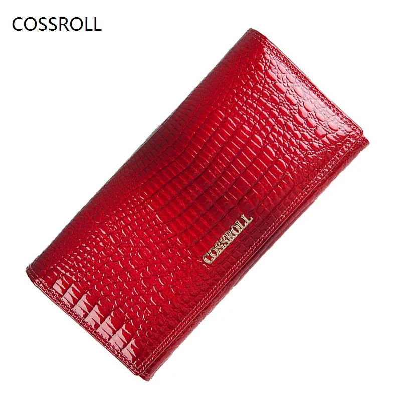 Cossroll Famous Brand Women Wallets Genuine Leather Long Purse Luxury Brand Women Wallet Leather Ladies Coin