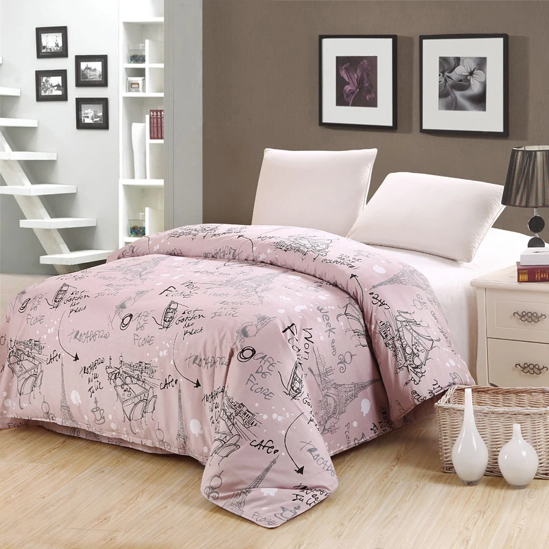

100% Cotton Reactive Printed Bedding Comforter Set Pink Print Super Cartoon Quilt Cover