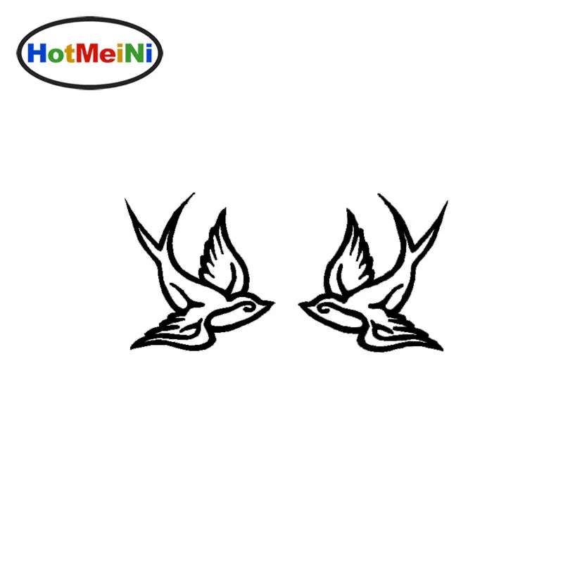 

HotMeiNi 9x18cm SPARROW Swallow Bird Set Tattoo Decal Vinyl Car Sticker Love Car Truck Laptop Black/Sliver