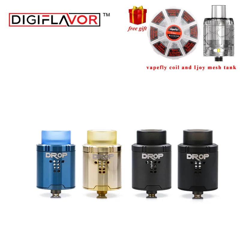 

Digiflavor Drop RDA with BF squonk 510 pin 24mm electronic cigarette tank large post-holes Stepped airflow design