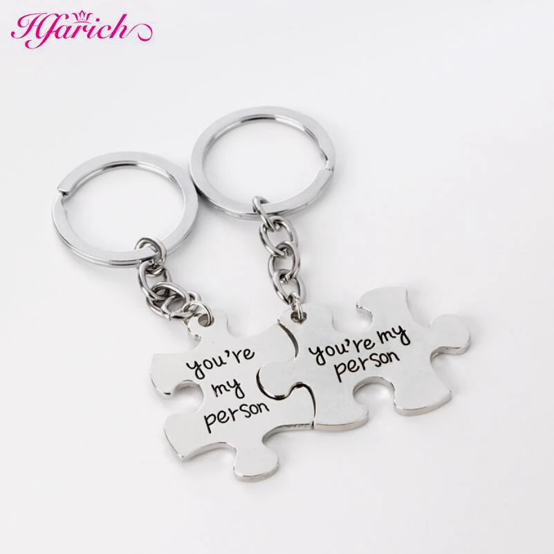 

Hfarich Grey Anatomy Keychain You Are My Person Puzzle keychain Lovers Best Friend Statement car key holder Valentine's Day Gift