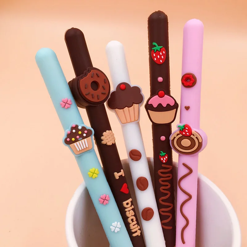 

Chocolate Biscuit Scented Gel Pen Food Silicone Scented Pen 5pcs/lot