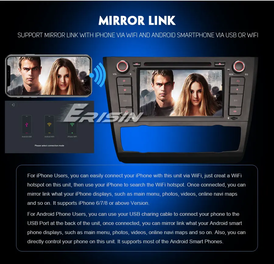 Sale 7" Android 9.0 OS Car DVD Multimedia GPS Radio for BMW E81 2007-2012 & E82 2007-2013 & E88 2007-2014 with Split Screen Support 13