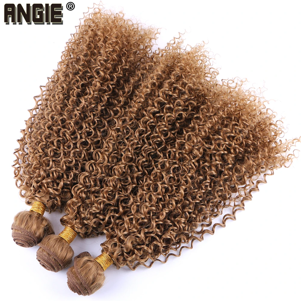 Kinky Curly синтетические волосы Weave Связки, 1"-30" 100 г синтетические волосы уток для женщин 1 пучки