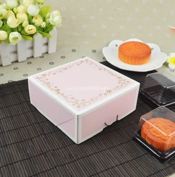

100pcs 11.5*11.5*5cm Macaron Pastry Cookies Packaging Pink Cake Box Cupcake Gift Bakery Paper Boxes