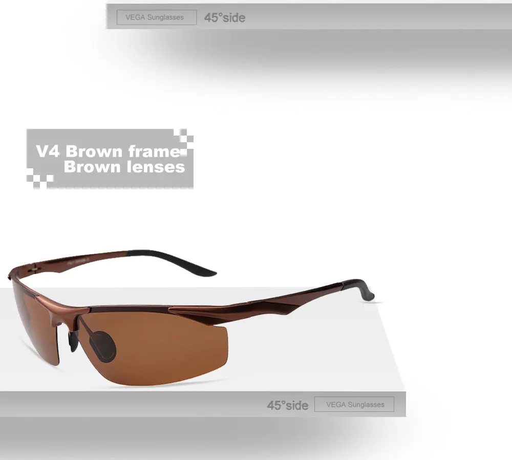 VEGA Eyewear Black Polarized Sunglasses Sport Driver Fishing Men Male Aluminum Sunglass 3 (9)