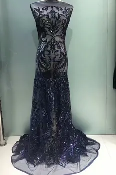 

Nigerian Tulle Lace Fabric Latest 2019 High Quality African Sequins Lace Fabric for Wedding Party Dress for women men