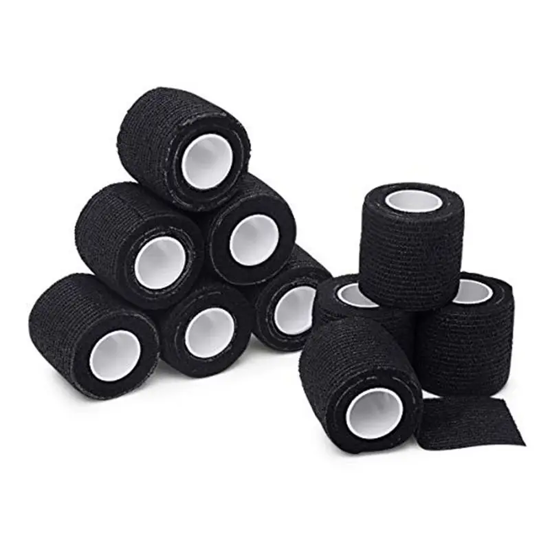 6pcs black color self-adherent cohesive tape strong sports tape wrist self-adhesive bandage roll for tattoo cover accessories 6pcs black color self-adherent cohesive tape strong sports tape wrist self-adhesive bandage roll for tattoo cover accessories