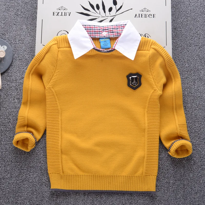 

Elegant Sweaters with Turn-down Collar Boys Girls Spring Autumn Tops Kids Clothes Children's Clothing Formal Occasion