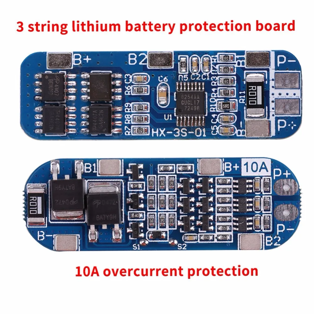 Bms контроллер Щит защиты печатной платы контроллер зарядки аккумулятора модуль 3 серии литий 18650 батарея ячейка BMS Щит защиты печатной платы