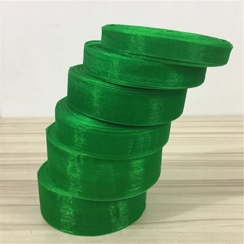 

Green Chiffon Organza Ribbon Christmas Wedding Party DecorationGift Wrapping New Year Apparel Sewing Fabric Home DIY Material