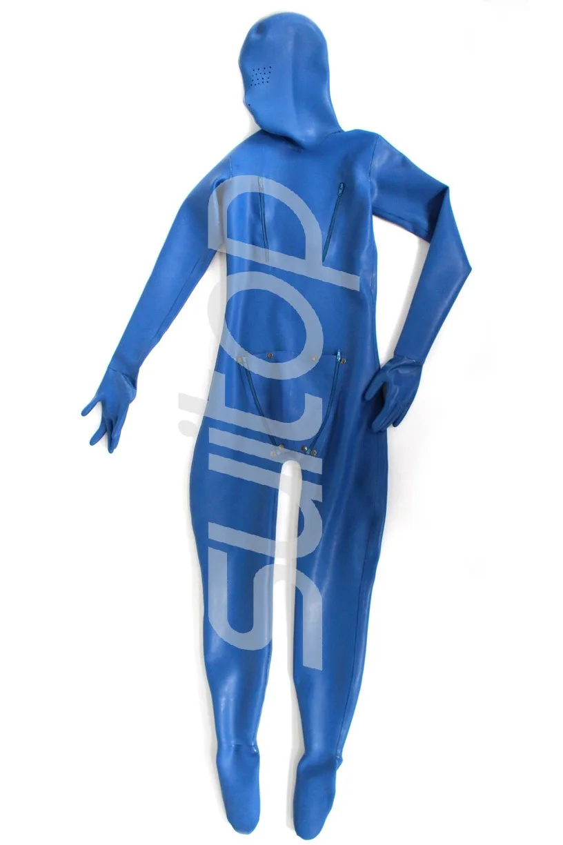 Мужская латекс Зентаи чулки боди для мужчин Suitop в синий цвет тяжелый латекс 1 мм Толщина