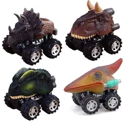 Динозавр игрушки для детей Пластик Dinosaurios де Juguete рисунок игрушки-Динозавры мини-автомобиль обратно автомобиля подарок на день рождения K415