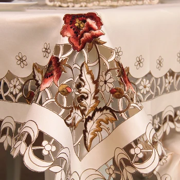 

Embroidery Hollow-Out Table Cloth Ellipse/Rectangle Tea Cloth Table Runner Chair Cover Hotel Dining Wedding Home Decor