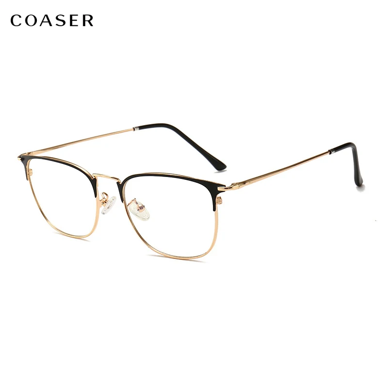 

Blue Light Glasses Frame Vintage Alloy Men Women Reading Optical Prescription Eyewear transparent myopia transparent Spectacle