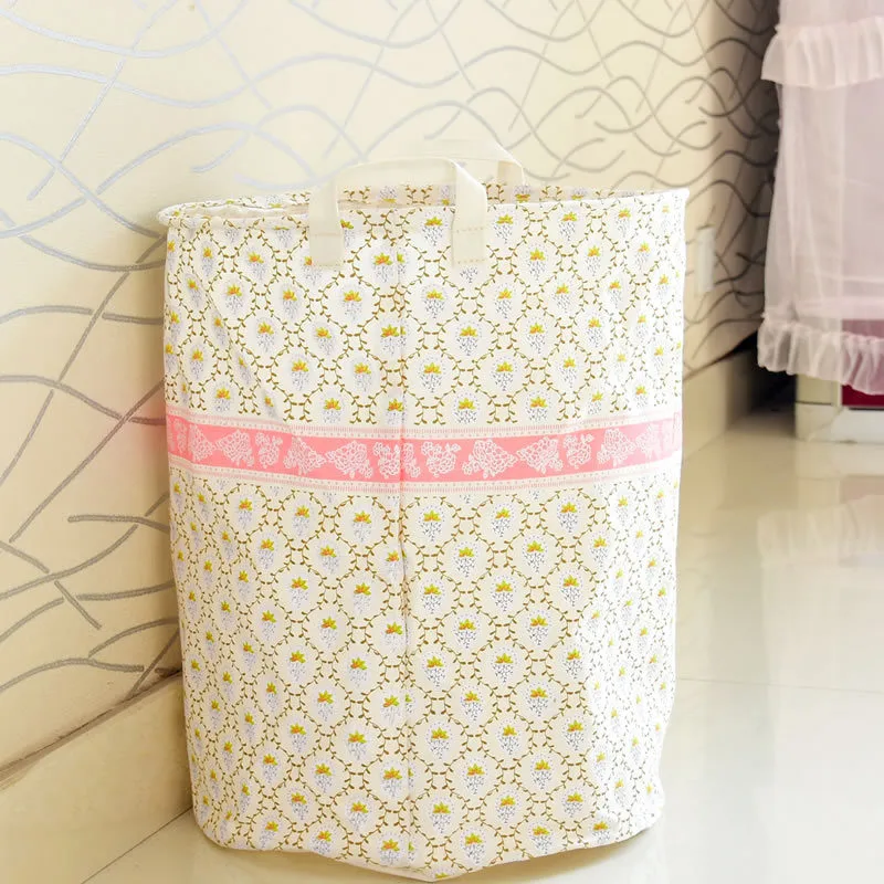 القطن الكتان الغسيل سلة الغسيل سلة الملابس القذرة منظم برميل مع مقبض برميل تخزين حقيبة الملابس حامل